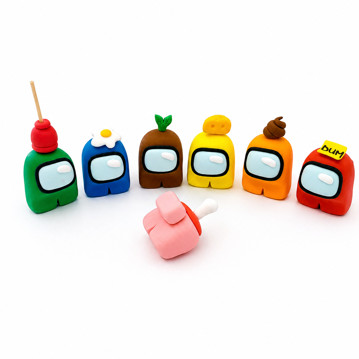 Among Us Crewmate Fondant Cake Topper 