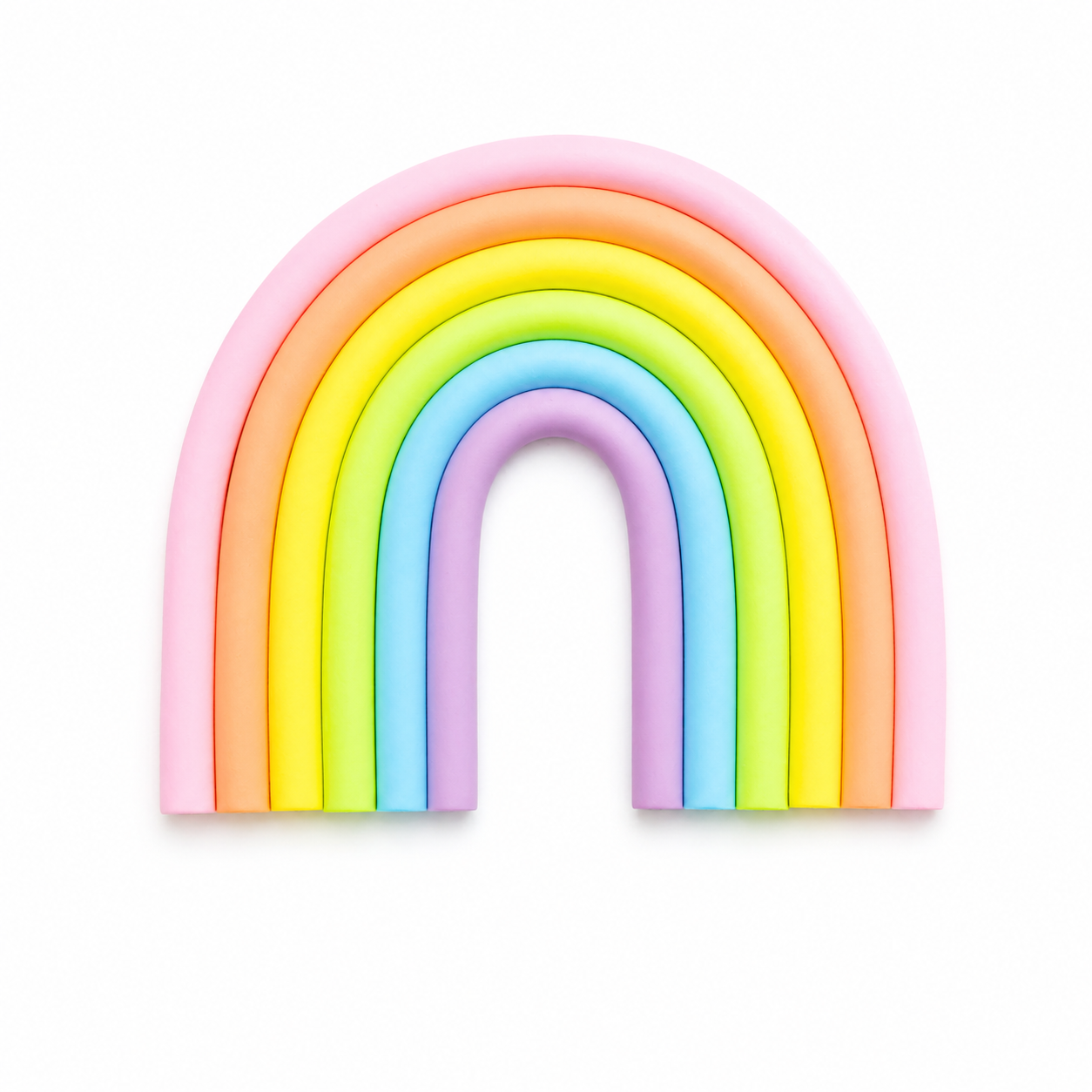 Fondant pastel rainbow cake topper