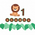 Lion Cake Topper Personalised – Safari Jungle First Birthday Cake Decorations Fondant