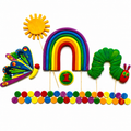 Very Hungry Caterpillar Cake Topper Set – Rainbow First Birthday Fondant Cake Decorations