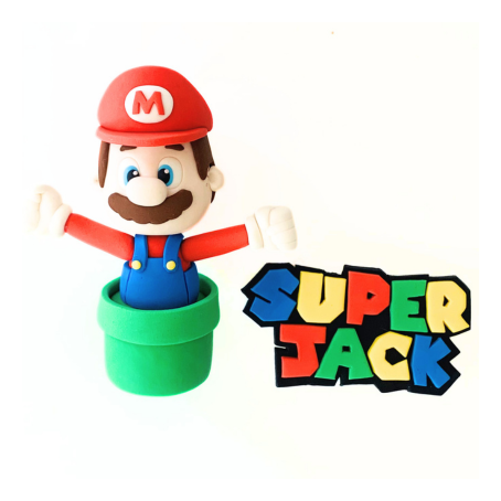 Super Mario Cake Topper Personalised – Gaming Birthday Cake Decorations with Name